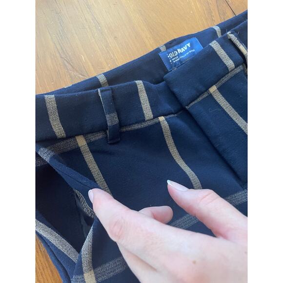 Old Navy Womens Plaid Pants Size 4 Regular Harper Bonded Mid Rise Blue Tan Box - Picture 5 of 11